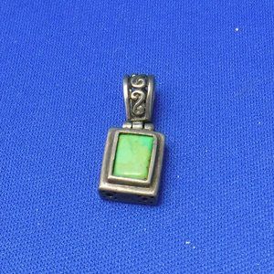 Pendant, Gaspeite, Sterling Silver, Handmade, 4 g